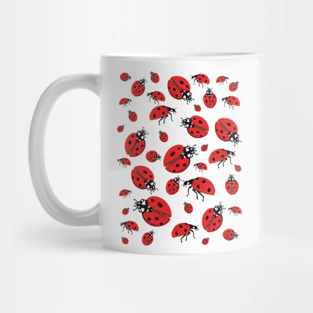 A lot of Ladybugs Lucky Pattern by Julia Doria Illustration